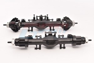 GPM Aluminum 7075 Front & Rear Axle Housing Kit For RC LOSI 1/18 Mini LMT Monster - BLACK - LMTM1213-BK