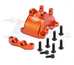 GPM 7075 TT2012AN Front / Rear Gearbox Cover W/ Upper Arm Stabilizer A4 A2 For 1/10 TAMIYA TT-02 TT02T RC Touring Car - ORANGE - TT2012AN-OR