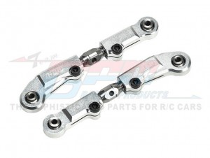 GPM Aluminum 7075 Stainless Steel Adjustable Front Steering Links TKR5056 TKR9523 1/10 TEKNO MT410 2.0 4X4 Pro Monster TkR9501 - SILVER - MT2162S-S