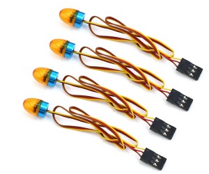 Engineering Rotating LED Flashing Lamp - 4cs For 1/14 TAMIYA TRACTOR ENGINEERING CONSTRUCTION TRUCK - RS-ELED01-OR