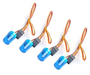 Rotating Police LED Flashing Lamp - 4pcs For 1/14 TAMIYA TRACTOR 1/10 RC Car - RS-ELED02-BU