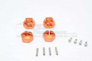 ALLOY HEX ADAPTER (12MMX7MM) -4PCS AXIAL SCX10 - AX010/12X7MM-OR