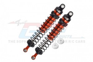 GPM RK122R ALUMINUM REAR ADJUSTABLE DAMPERS - 122mm FOR LOSI 1/10 4WD ROCK REY BRUSHLESS ROCK RACER LOS03009T1/T2 - ORANGE - RK122R-OR-BK
