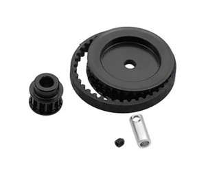 Aluminum Belt Gears Pulley Conversion Kit 12T / 30T For TRAXXAS 1/10 RC TRX-4 TRX-6 Crawler - BLACK - TRX4-PCS01-BK