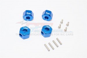 ALLOY HEX ADAPTER (12MMX9MM) -4PCS AXIAL SCX10 - Blue - AX010/12X9MM-B
