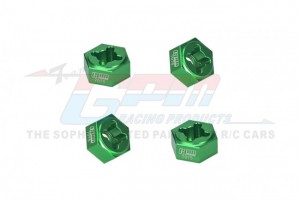 GPM MGG010 ALUMINUM 7075 WHEEL HEX ARRMA 1/18 GRANITE GROM ARA2102 / TYPHON GROM ARA2106 - GREEN - MGG010-G