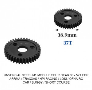 UNIVERSAL STEEL M1 SPUR GEAR 30T - 52T For RC TRAXXAS ARRMA HPI RACING LOSI MUGEN SEPRENT OFNA RC CAR MONSTER TRUCK - RS-M1/37T