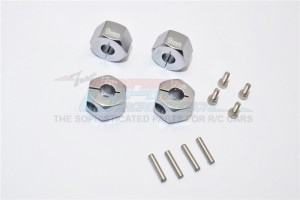 ALLOY HEX ADAPTER (12MMX9MM) -4PCS AXIAL SCX10 - Gun silver - AX010/12X9MM-GS