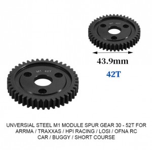 UNIVERSAL STEEL M1 SPUR GEAR 30T - 52T For RC TRAXXAS ARRMA HPI RACING LOSI MUGEN SEPRENT OFNA RC CAR MONSTER TRUCK - RS-M1/42T