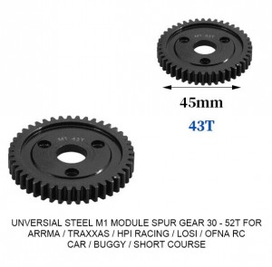 UNIVERSAL STEEL M1 SPUR GEAR 30T - 52T For RC TRAXXAS ARRMA HPI RACING LOSI MUGEN SEPRENT OFNA RC CAR MONSTER TRUCK - RS-M1/43T