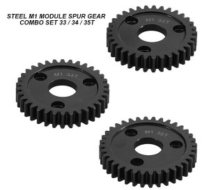 STEEL MOD 1 M1 SPUR GEAR 3PCS COMBO SET For RC TRAXXAS ARRMA HPI RACING LOSI MUGEN SEPRENT OFNA RC CAR MONSTER TRUCK - RS-M1333435T