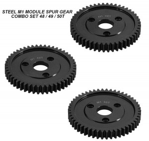 STEEL MOD 1 M1 SPUR GEAR 3PCS COMBO SET For RC TRAXXAS ARRMA HPI RACING LOSI MUGEN SEPRENT OFNA RC CAR MONSTER TRUCK - RS-M1484950T