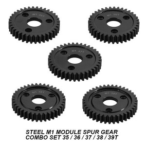 STEEL MOD 1 M1 SPUR GEAR 5PCS COMBO SET For RC TRAXXAS ARRMA HPI RACING LOSI MUGEN SEPRENT OFNA RC CAR MONSTER TRUCK - 35 / 36 / 37 / 38 / 39T - RS-M1-3536373839T
