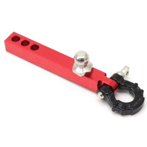 Metal Rear Bumper Tow Trailer Hook Hitch Red For 1/10 RC TRAXXAS TRX-4 / AXIAL SCX10 CRAWLER TRUCK - BLACK - RS-BTH01/BK