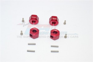 ALLOY HEX ADAPTER (12MMX9MM) -4PCS AXIAL SCX10 - Red - AX010/12X9MM-R