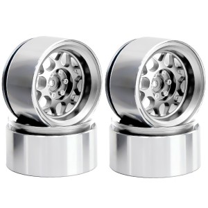 Aluminum 2.2 Inch BBS Pattern Rim Set 12mm Hex Adapter For 1/10 TRAXXAS TRX-4 AXIAL RACING SCX10 - SILVER - TYBBS022/SI