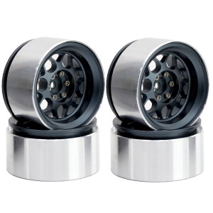 Aluminum 2.2 Inch BBS Pattern Rim Set 12mm Hex Adapter For 1/10 TRAXXAS TRX-4 AXIAL RACING SCX10 - NAVY GREY - TYBBS022/NY