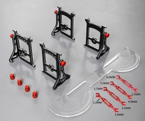 Professional Aluminum Universal Chassis Setup System W/ Turnbuckle Set For 1/10 Scale RC Car - RS-ST010A/BKRE