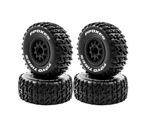 Short Course Truck Rubber Tire & Rim Set 12mm Hex For 1/10 TRAXXAS SLASH 4X4 / ARRMA SENTON - TY1124212/A