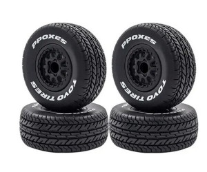 Short Course Truck Rubber Tire & Rim Set 12mm Hex For 1/10 TRAXXAS SLASH 4X4 / ARRMA SENTON - TYPE C - TY1124212/C