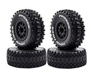 Short Course Truck Rubber Tire & Rim Set 12mm Hex For 1/10 TRAXXAS SLASH 4X4 / ARRMA SENTON - TYPE D - TY1124212/D