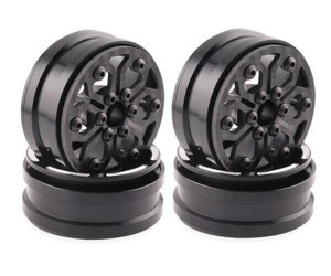 Carbon Fiber Plate 1.9 Inch With Aluminum Crawler Rim Core Hub For AXIAL Capra SCX10 RR10 TRAXXAS TRX-4 Crawler Truck - TY195927A/BK