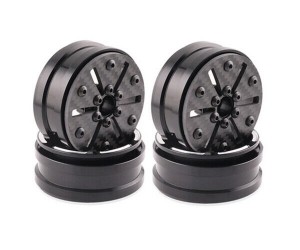 Carbon Fiber Plate 1.9 Inch With Aluminum Crawler Rim Core Hub For AXIAL Capra SCX10 RR10 TRAXXAS TRX-4 Crawler Truck - TYPE B - TY195927B/BK