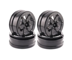 Carbon Fiber Plate 1.9 Inch With Aluminum Crawler Rim Core Hub For AXIAL Capra SCX10 RR10 TRAXXAS TRX-4 Crawler Truck - TY195927C/BK