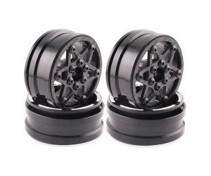 Carbon Fiber Plate 1.9 Inch With Aluminum Crawler Rim Core Hub For AXIAL Capra SCX10 RR10 TRAXXAS TRX-4 Crawler Truck - TYPE D - TY195927D/BK