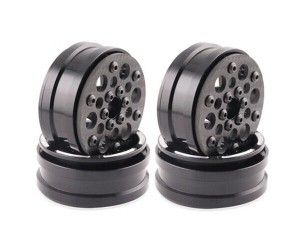 Carbon Fiber Plate 1.9 Inch With Aluminum Crawler Rim Core Hub For AXIAL Capra SCX10 RR10 TRAXXAS TRX-4 Crawler Truck - TYPE E - TY195927E/BK