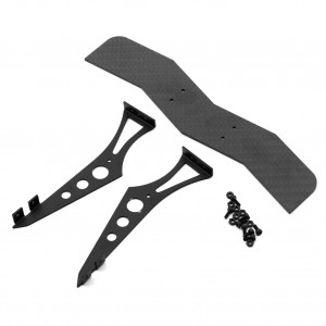 Universal Rear Carbon Fiber Tail Wing Mount Spoiler For 1/10 RC Drift Car TAMIYA TT02 TA08 YOKOMO Car - WS02/BK