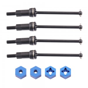 Steel Front & Rear CVD Set With Wheel Hub ARA311180 ARA311178 For ARRMA 1/18 GRANITE ARA2102T1 / TYPHON GROM MEGA 380 ARA2106T1 - RS-ARA311180/BK