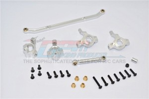 ALLOY FRONT C-HUB & FRONT KNUCKLE ARM (TOE-IN 5 DEGREE) & SCX160 TIE ROD AXIAL SCX10 - Silver - SCX019021/5D-S