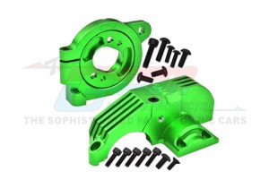 GPM TS1838 7075 ALLOY ADJUSTABLE 4985 MOTOR MOUNTS & MAIN GEAR COVER 8960 8987 For TRAXXAS 1/8 6S MAXX SLASH MAXX W/ WIDEMAXX MONSTER - GREEN - TS1838-G