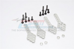 ALLOY FRONT+REAR ADJUSTABLE DAMPER  MOUNT WITH MULTIPLE HOLES(UPWARD &  DOWNWARD THE CHASSIS) AXIAL SCX10 - Silver - SCX028M/2-S