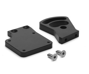 ALUMINUM BRUSHLESS CONVERSION MOTOR MOUNT FOR 1/10 RC TRAXXAS NITRO 2.5 3.3 TO E-REVO MONSTER - BLACK - TRX5660/BK