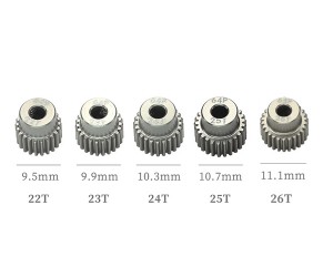 HARD COATED ALUMINUM 64P PITCH 21T - 44T 5PCS PINION GEAR ET FOR 1/8 1/10 RC CAR BUGGY - RS-PG22-26T