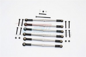 ALUMINIUM ADJUSTABLE LINK PARTS FOR 315MM WHEELBASE AXIAL SCX10 - Gun silver - SCX049/315-GS-BEBK