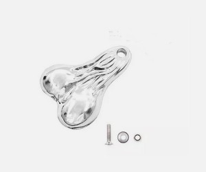 METAL SPOOF EGGS DANGLER TRUCK NUTS ACCESSORIES FOR TRAXXAS 1/10 TRX-4 SCX10 PICKUP TRUCK CRAWLER - SILVER - RS-CA01/SI