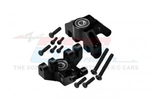 ALUMINUM 7075 FRONT SPINDLE SET LARGER INNER BEARING LOS244004 FOR LOSI 1/8 LMT SOLID AXLE 4WD MONSTER LOS04022 LOS04021 LOS04024 - BLACK - LMT021N-BK