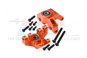 ALUMINUM 7075 FRONT SPINDLE SET LARGER INNER BEARING LOS244004 FOR LOSI 1/8 LMT SOLID AXLE 4WD MONSTER LOS04022 LOS04021 LOS04024 - ORANGE - LMT021N-OR