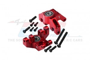 ALUMINUM 7075 FRONT SPINDLE SET LARGER INNER BEARING LOS244004 FOR LOSI 1/8 LMT SOLID AXLE 4WD MONSTER LOS04022 LOS04021 LOS04024 - RED - LMT021N-R