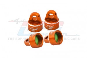 ALUMINUM 7075 SHOCK CAP FOR ORIGINAL DAMPER 9664 FOR TRAXXAS 1/8 4WD SLEDGE MONSTER TRUCK 95076-4 - ORANGE - SLEDP/CAPN-OR