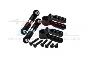 ALUMINUM 7075 SERVO HORN 25T WITH STAINLESS STEEL ADJUSTABLE STEERING LINK 5345R FOR TRAXXAS 1/10 E-REVO VXL SLAYER PRO SUMMIT T-MAXX - ER216025SN-BK