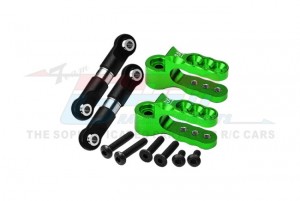 ALUMINUM 7075 SERVO HORN 25T WITH STAINLESS STEEL ADJUSTABLE STEERING LINK 5345R FOR TRAXXAS 1/10 E-REVO VXL SLAYER PRO SUMMIT T-MAXX - GREEN - ER216025SN-G