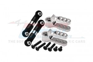 ALUMINUM 7075 SERVO HORN 25T WITH STAINLESS STEEL ADJUSTABLE STEERING LINK 5345R FOR TRAXXAS 1/10 E-REVO VXL SLAYER PRO SUMMIT T-MAXX - SILVER - ER216025SN-S