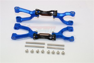 STEEL + ALUMINUM SUPPORTING MOUNT WITH FRONT / REAR UPPER ARMS SET FOR 6S TRAXXAS XMAXX 6S 8S - Blue - TXM054SN-B-BK