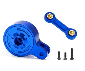 ALUMINUM DIRECT MOUNT SERVO SAVER 23T WITH FIX LINK ARA340181 FOR 1/10 ARRMA BIG ROCK GRANITE KRATON OUTCAST 1/8 INFRACTION TYPHON VENDETTA - BLUE - RS-ARA34018123T/BU