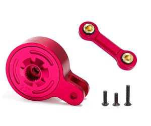 ALUMINUM DIRECT MOUNT SERVO SAVER 23T WITH FIX LINK ARA340181 FOR 1/10 ARRMA BIG ROCK GRANITE KRATON OUTCAST 1/8 INFRACTION TYPHON VENDETTA - RED - RS-ARA34018123T/RE