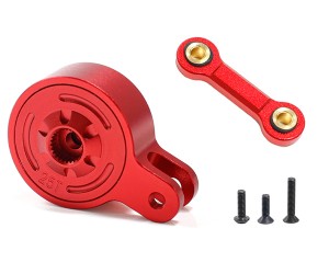 ALUMINUM DIRECT MOUNT SERVO SAVER 25T WITH FIX LINK ARA340181 FOR 1/10 ARRMA BIG ROCK GRANITE KRATON OUTCAST 1/8 INFRACTION TYPHON VENDETTA - RED - RS-ARA34018125T/RE